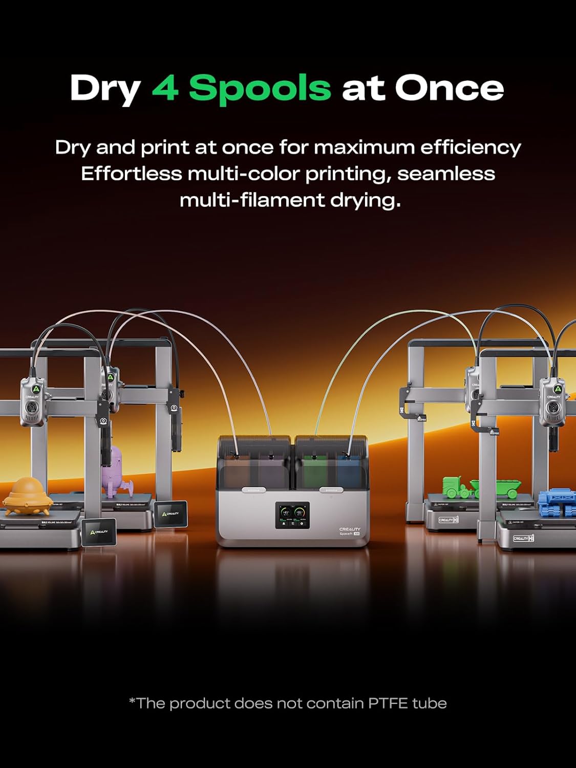 Creality Space Pi X4 Filament Dryer Box, 4-Spools 3D Printer Storage Box, Dual Heating Chambers