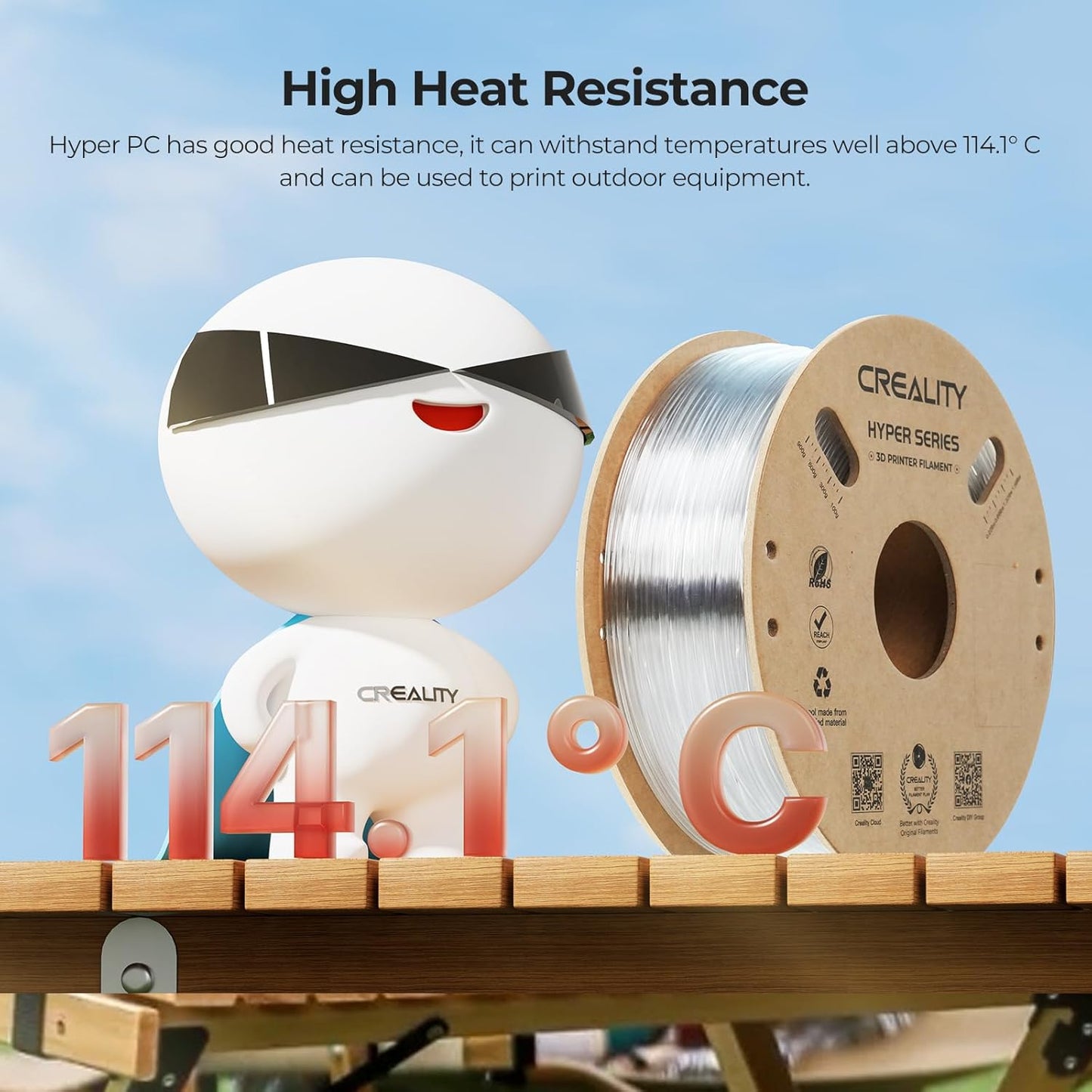 Creality Hyper PC Filament Transparent 1kg 1.75mm Singapore
