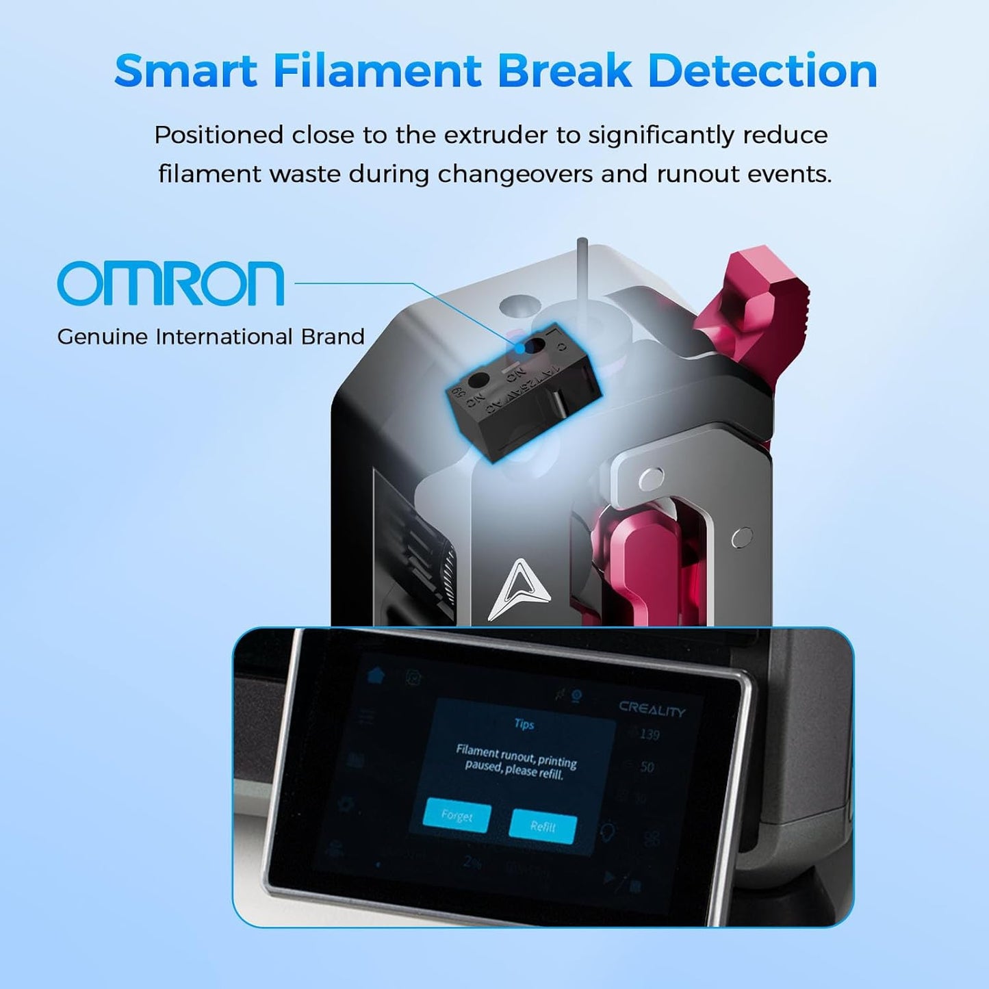 Creality DXC Extruder, K1 SE/K1C/K1/K1 Max Upgrade Extruder Kit with Smart Filament Break Detection, K1 Series Dual Gear Feeding Extrusion