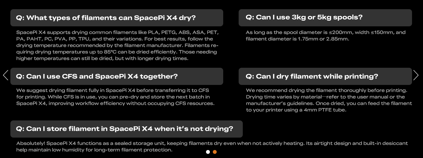 Creality Space Pi X4 Filament Dryer Box, 4-Spools 3D Printer Storage Box, Dual Heating Chambers