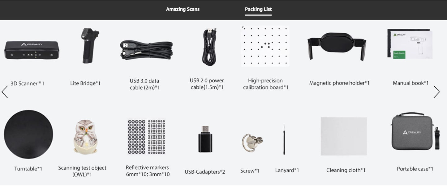 Creality 3D Scanner Otter Lite, Handheld Wireless Scanner Singapore