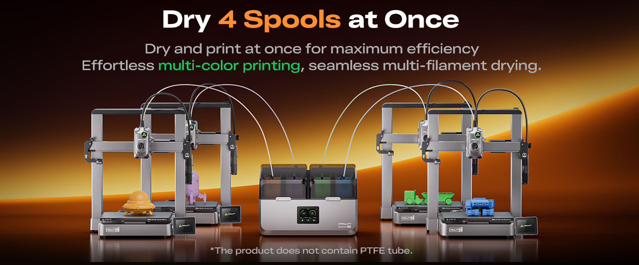 Creality Space Pi X4 Filament Dryer Box, 4-Spools 3D Printer Storage Box, Dual Heating Chambers