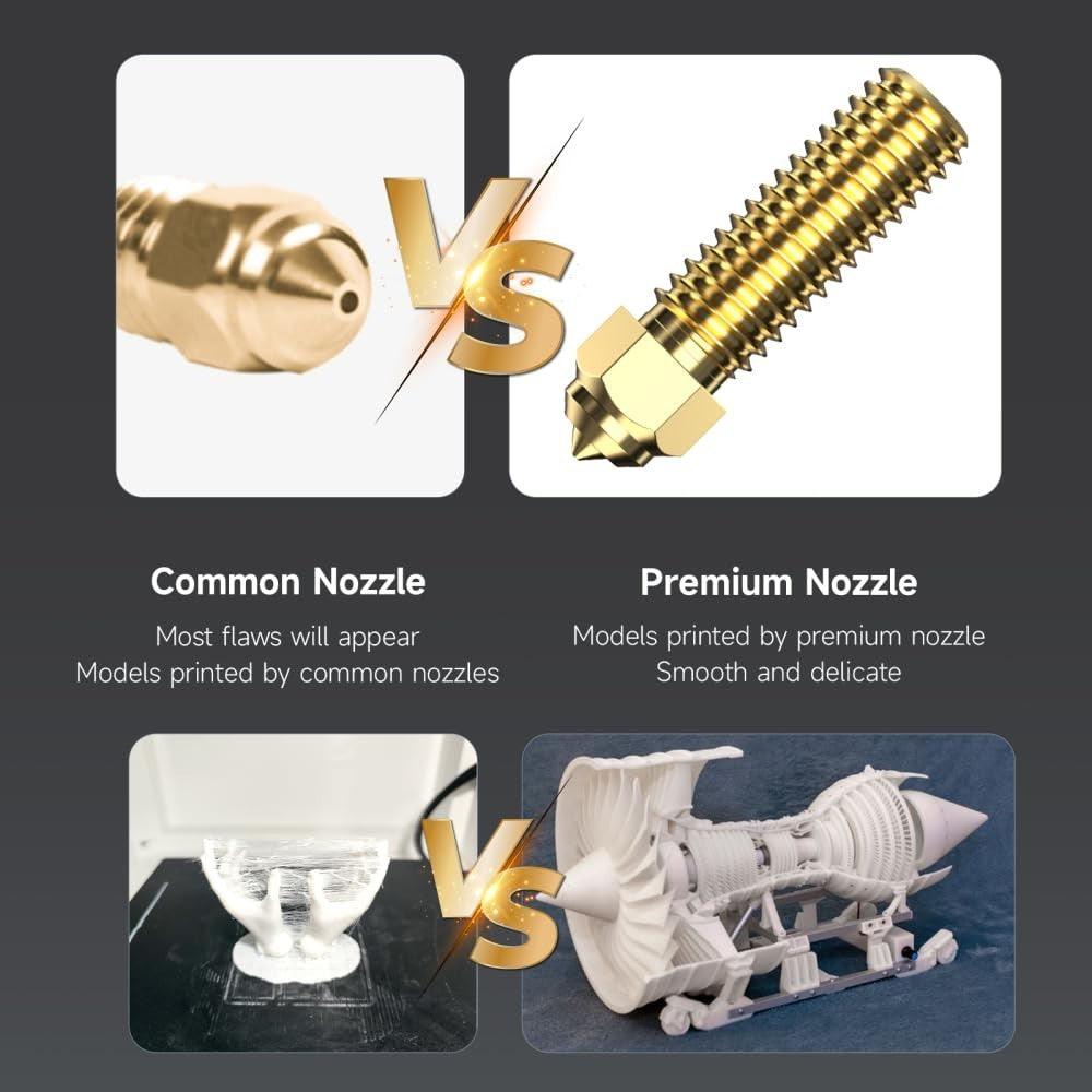 Creality Ender 3 V3 KE Nozzles 0.4mm 2PCS, K1 Nozzles with High Speed and High Flow, Brass and Hardened Steel Nozzle - Creality Store