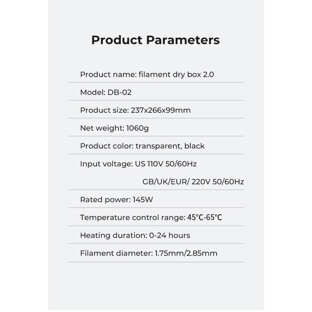 Official Creality Printer Filament Dryer 2.0 Upgraded Dry Box for Filament Storage Holder, Compatible with 1.75 2.85 3.0 - Creality Store