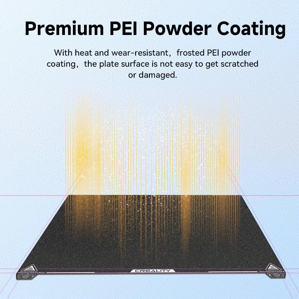 Creality K2 Plus PEI Frosted Build Plate K2 Plus Build Plate Frosted PEI Sheet,370x370mm Flexible Spring Surface