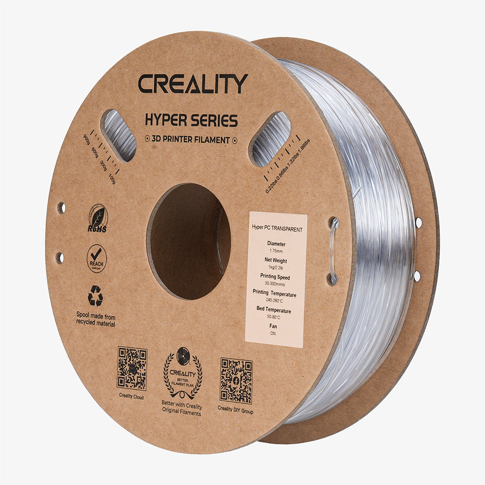 Creality Hyper PC Filament Transparent 1kg 1.75mm Singapore
