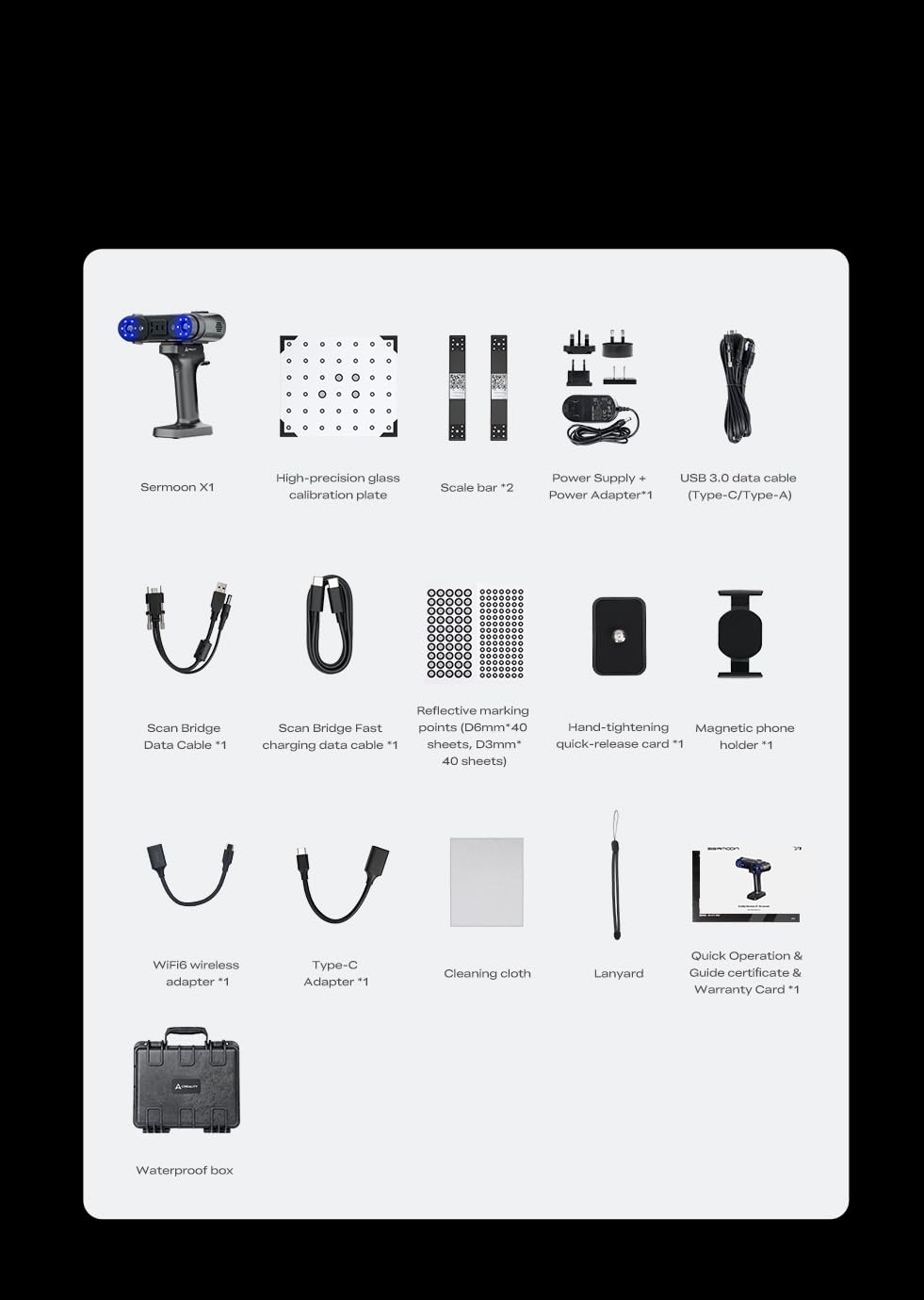 Creality 3D Scanner Sermoon X1, 3D Scanner for 3D Printing with Wireless Scan Bridge, 0.02mm High-Precision, 4-in-1 Multi-Laser & NIR, 90FPS