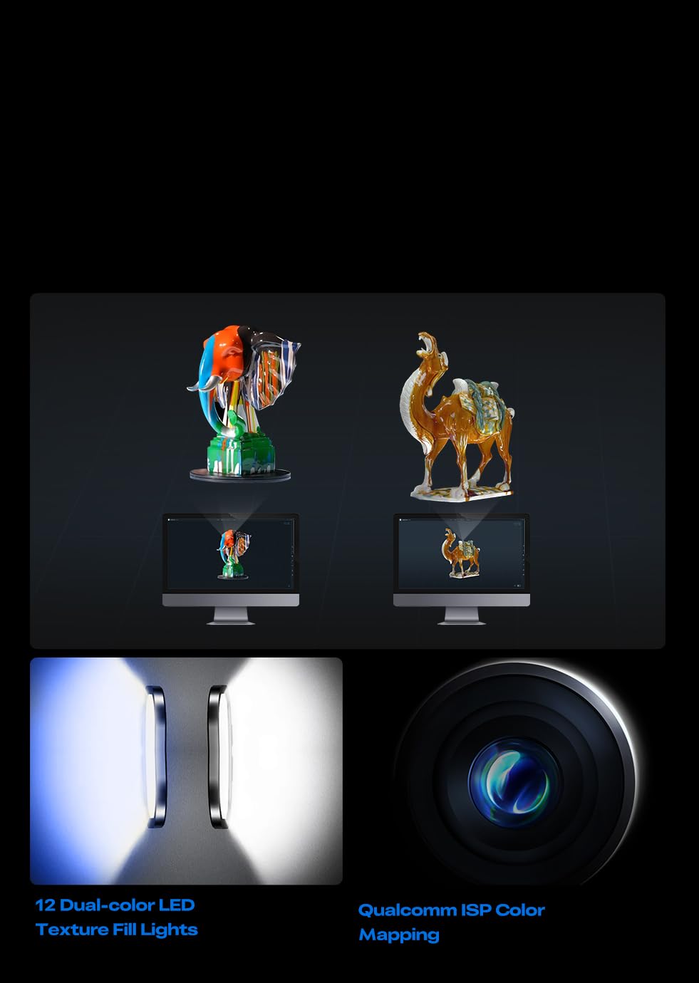 Creality 3D Scanner Sermoon X1, 3D Scanner for 3D Printing with Wireless Scan Bridge, 0.02mm High-Precision, 4-in-1 Multi-Laser & NIR, 90FPS