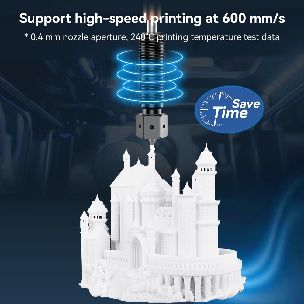 Creality K1C 0.4mm E3D Obxidian High Flow Nozzle - Hardened Steel With Multi-channel Design for K1 Max/K1/Ender 3 V3/Plus/K1 SE 3D Printers - 600mm/s High-speed