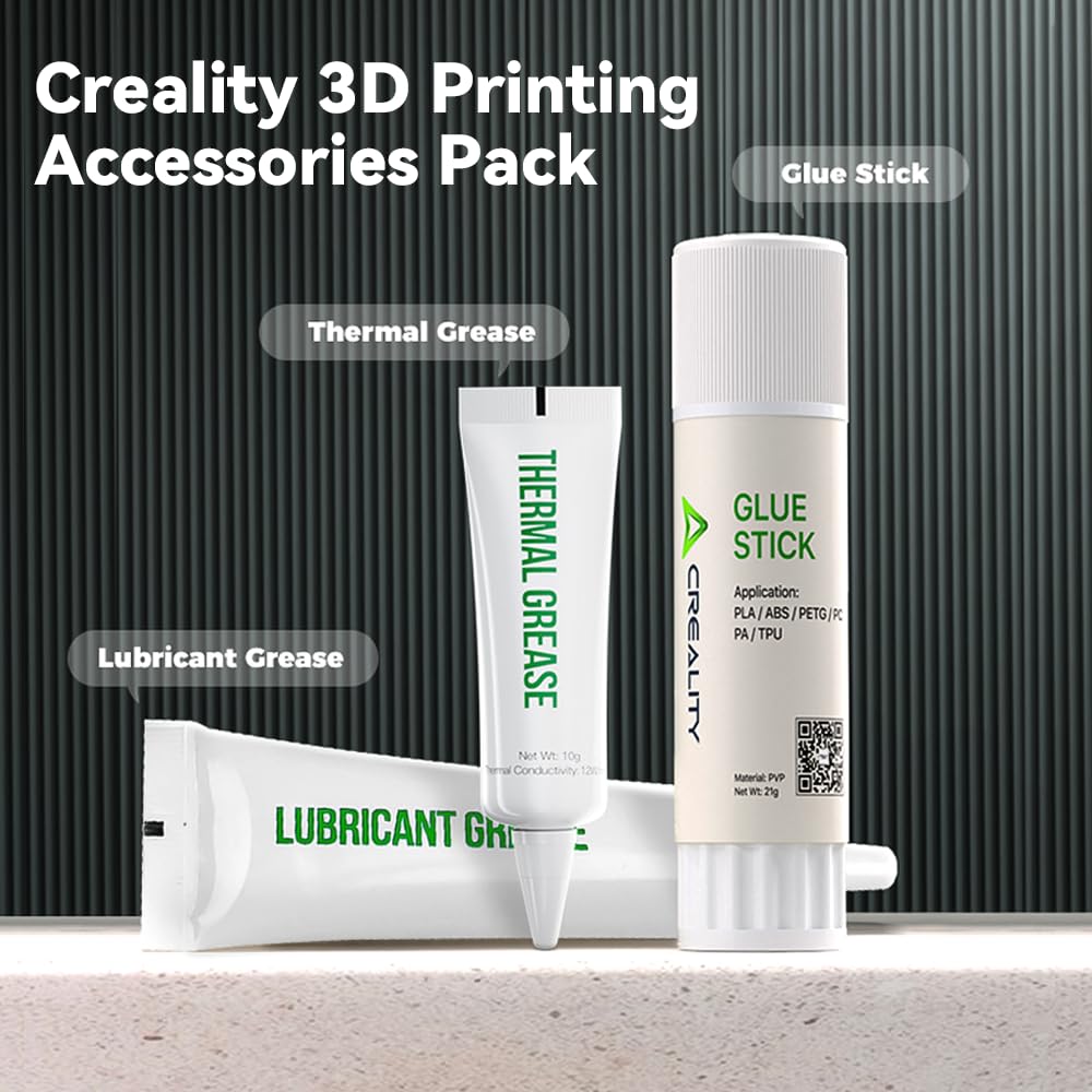 Creality 3D Printer Accessory Pack, 3D Printer Glue Stick + Thermal Grease + Lubricant Grease Maintenance Tools