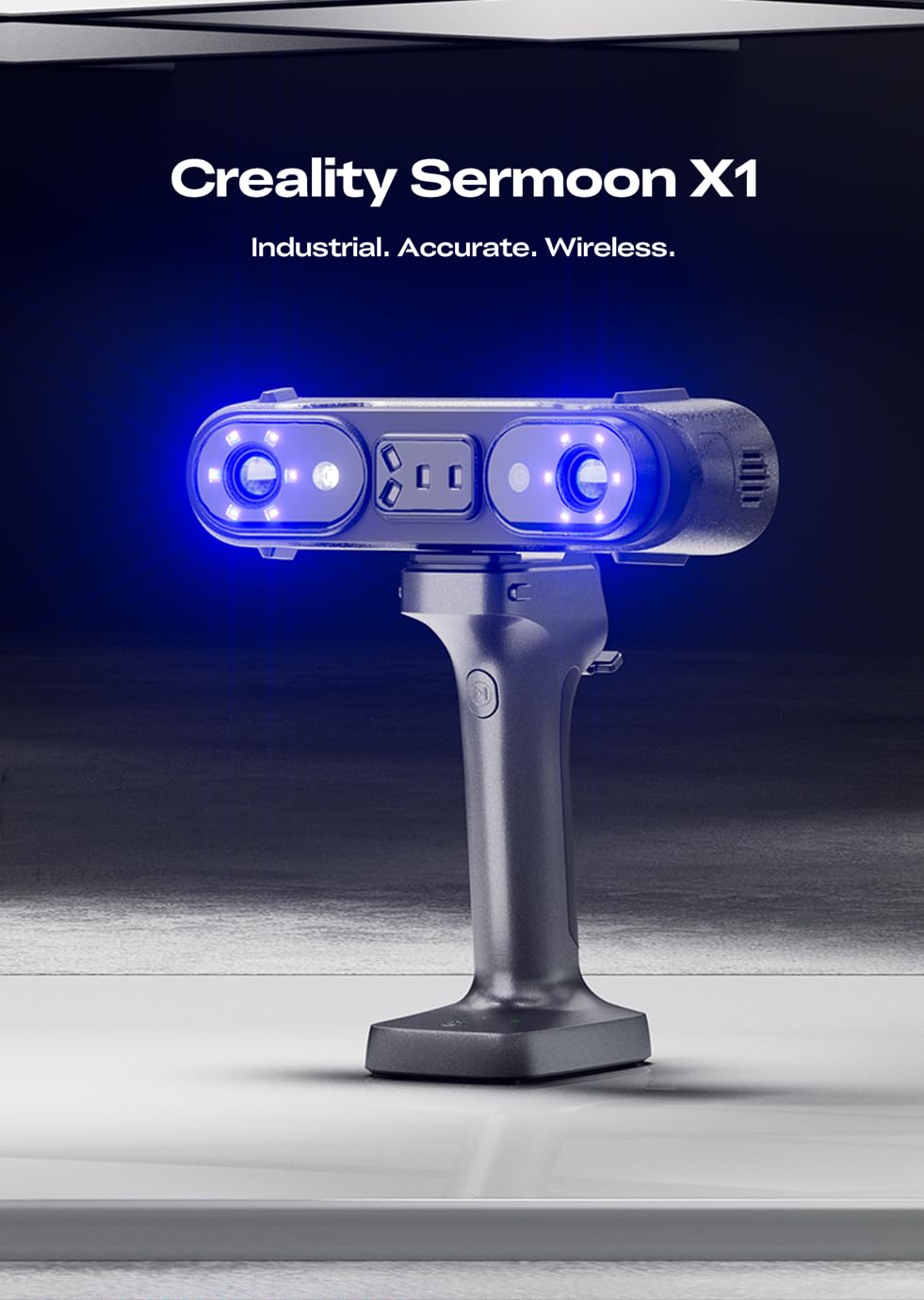 Creality 3D Scanner Sermoon X1, 3D Scanner for 3D Printing with Wireless Scan Bridge, 0.02mm High-Precision, 4-in-1 Multi-Laser & NIR, 90FPS