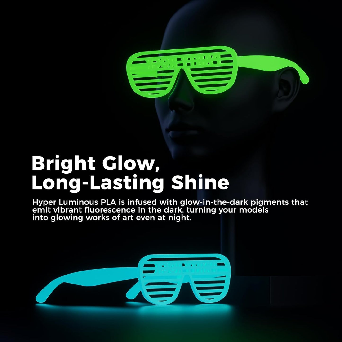 Creality Hyper Luminous PLA Filament 1.75mm 1KG, Glow in The Dark Filament for 3D Printers, Bright Long-Lasting Glow,