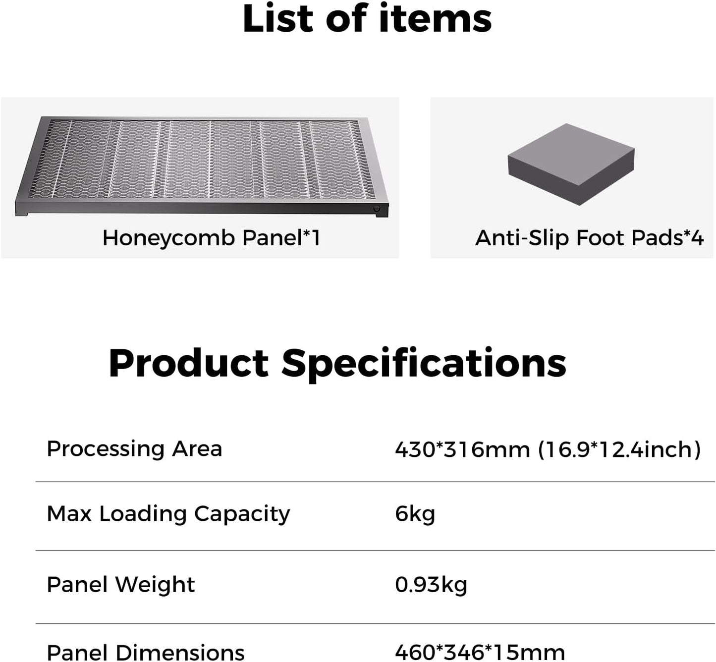 Creality Honeycomb Working Table, 460 * 346mm Honeycomb Working Bed for Falcon A1 / A1 pro