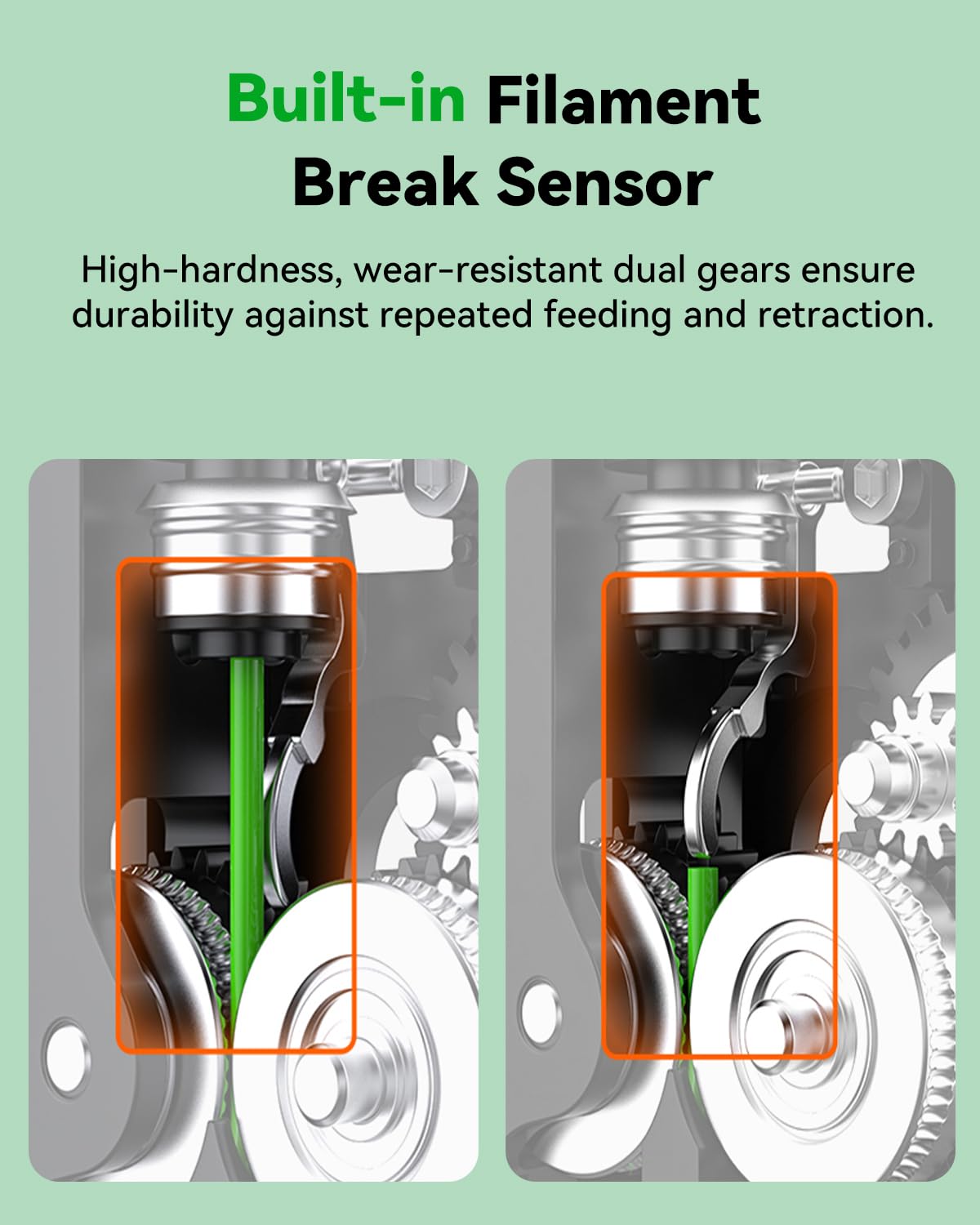 Creality Hi Extruder Kit, Built-in Filament Break Sensor and Filament Cutter, Dual Gears for Smooth Feeding