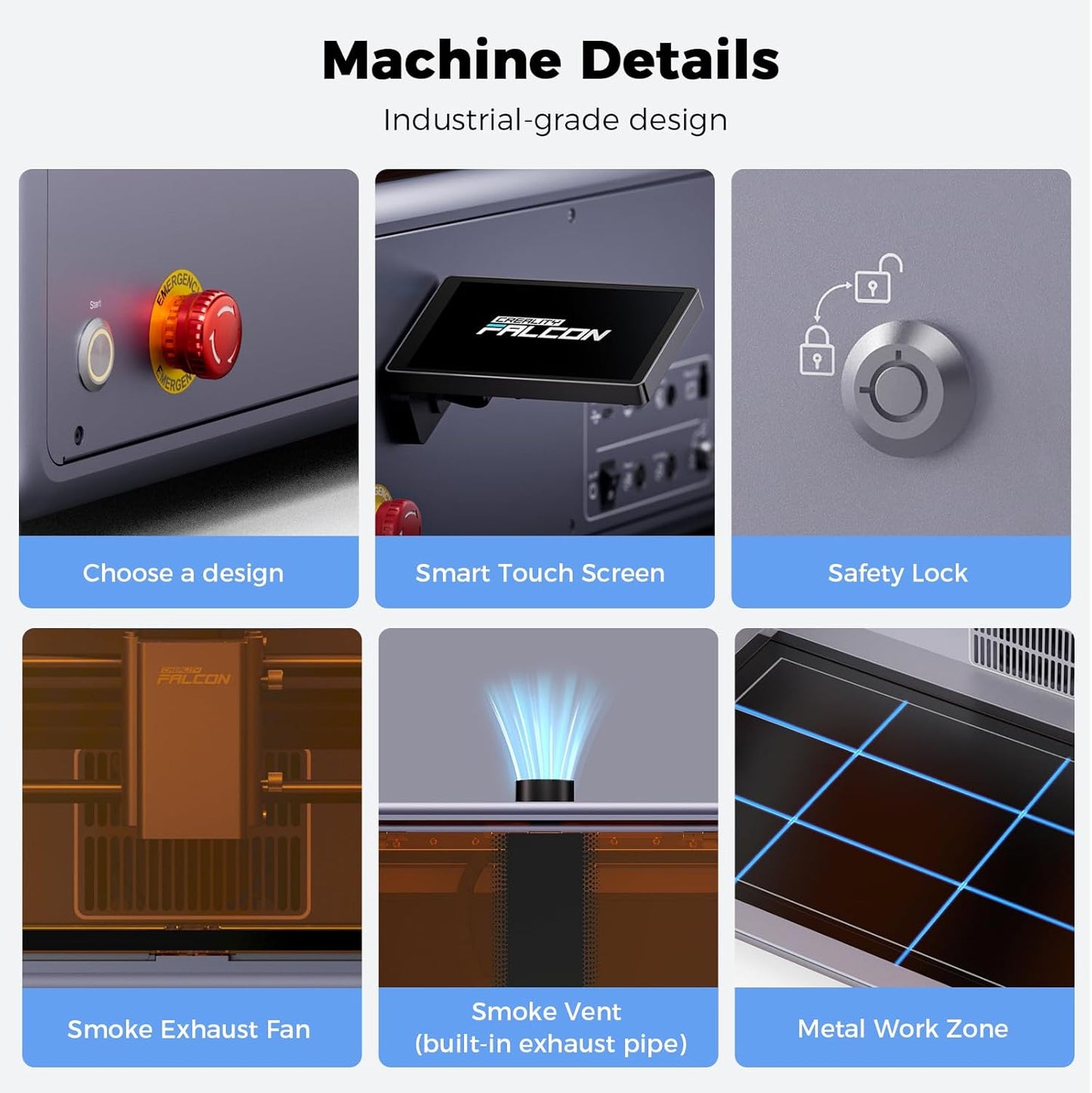 Creality Falcon A1 Pro 20W, Enclosed Engraver with Air Assist, HD Smart Camera for Auto Focus, APP Control, Convenient Touch Screen, Class 1 Safety Engraving Machine for Wood and Metal, Acrylic