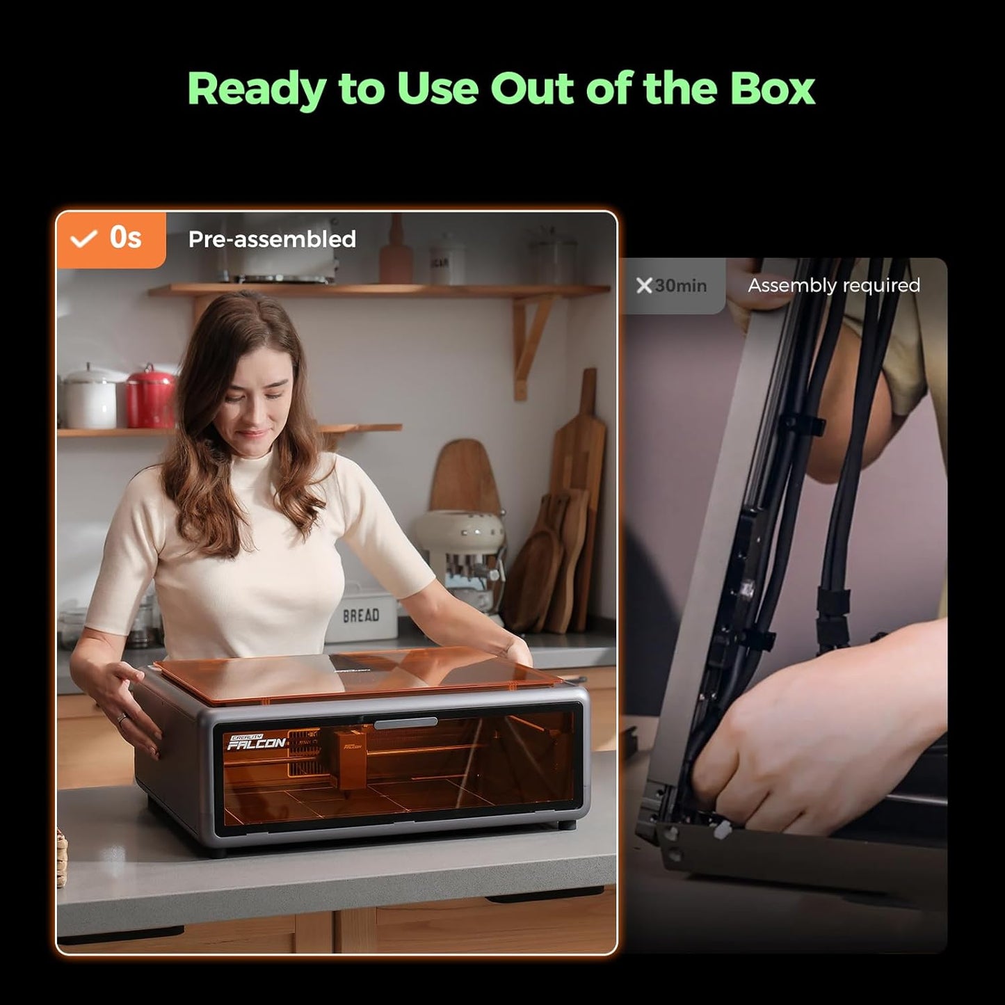 Creality Falcon A1 10W Laser Engraver with Air Assist, Pre-Assembled Laser Cutter Singapore