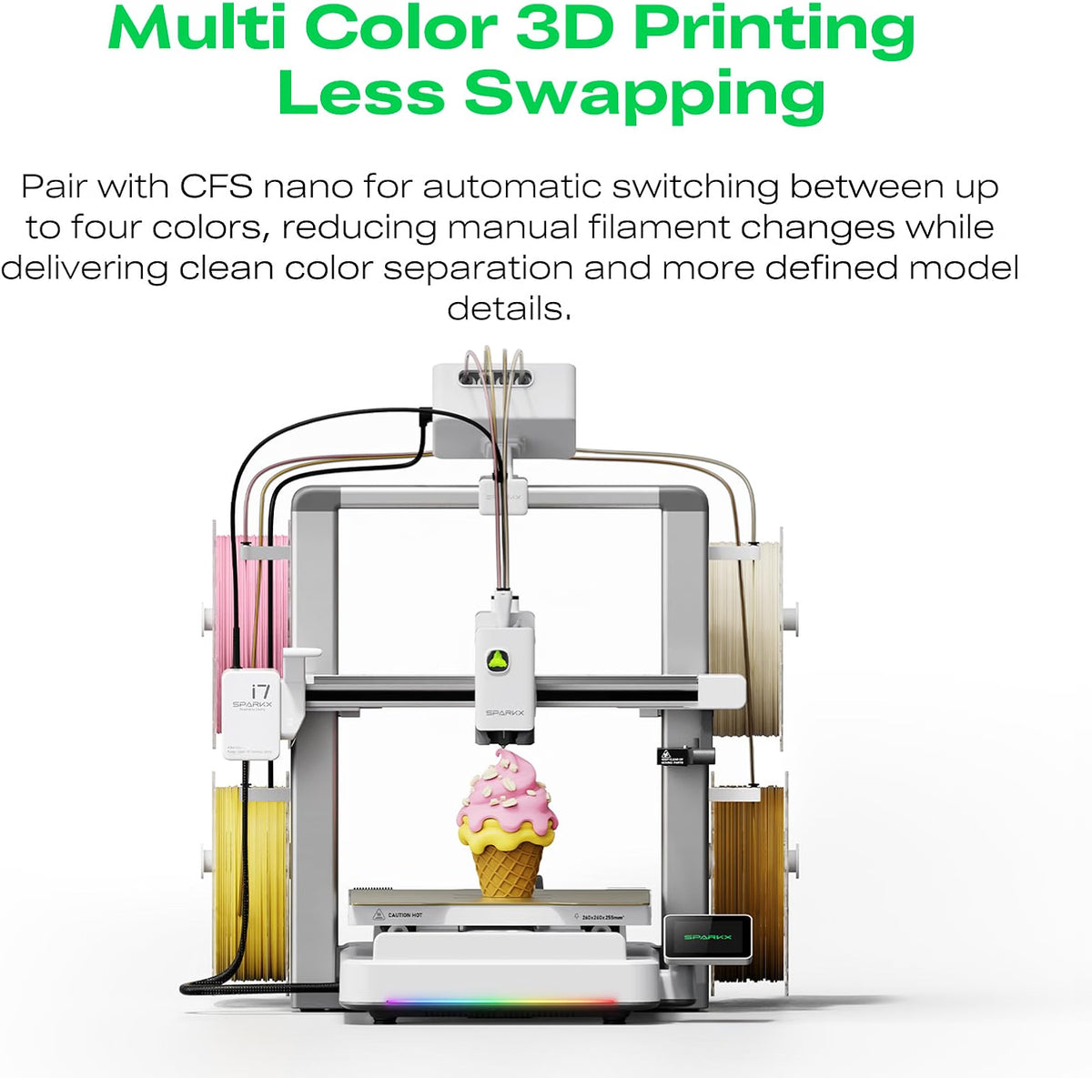 Creality SPARKX i7 Nano Combo 3D Printer, Multi Color High Speed Printer