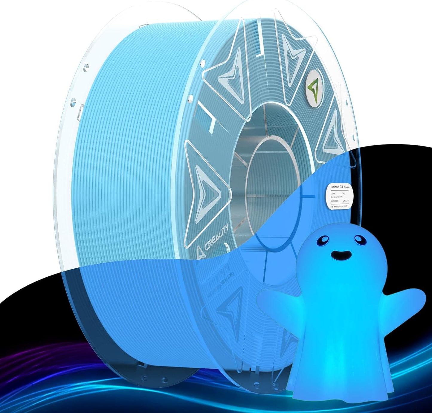 Creality Hyper Luminous PLA Filament 1.75mm 1KG, Glow in The Dark Filament for 3D Printers, Bright Long-Lasting Glow,