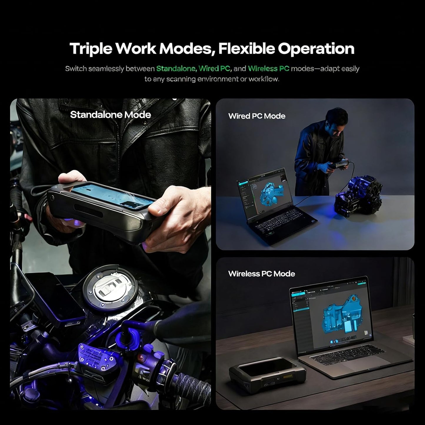 Creality Sermoon P1 3D Scanner, Handheld Wireless  Infrared Blue Laser