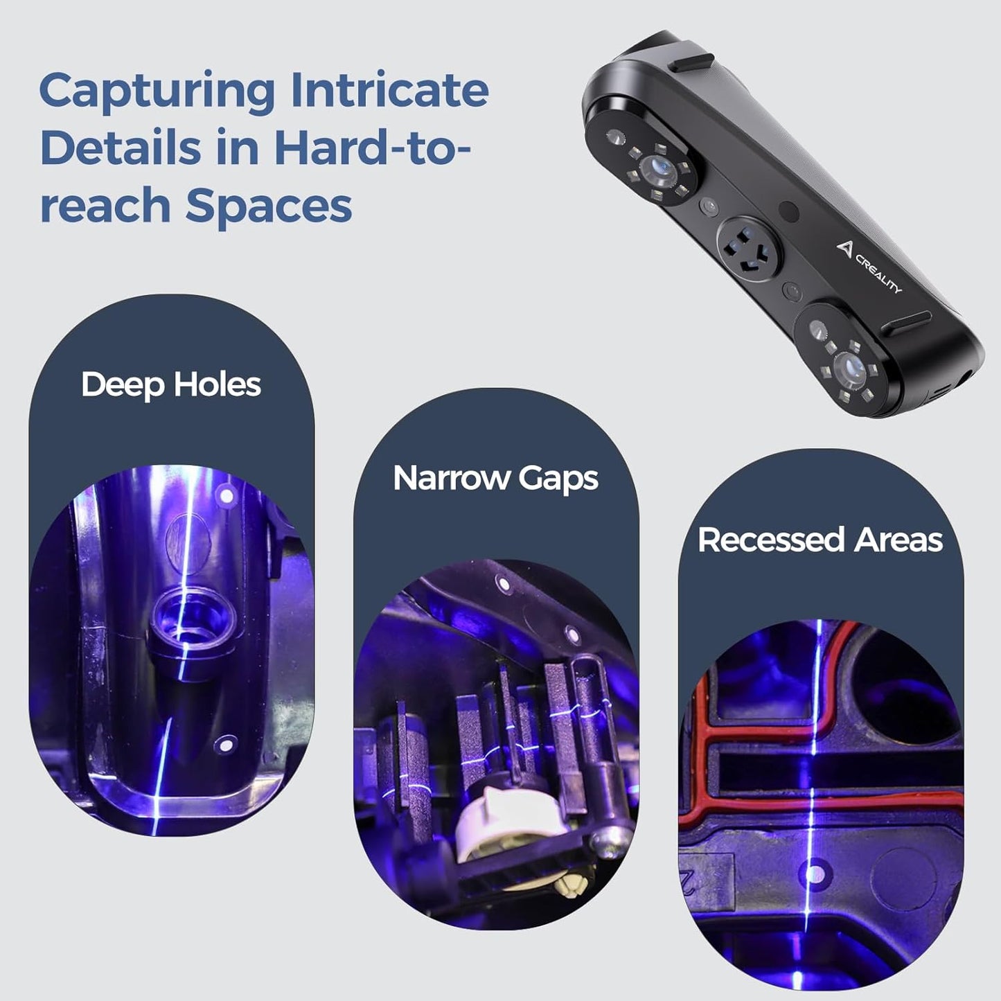 Creality 3D Scanner Sermoon S1 Blue Laser Handheld Scanner with Metrology-Grade