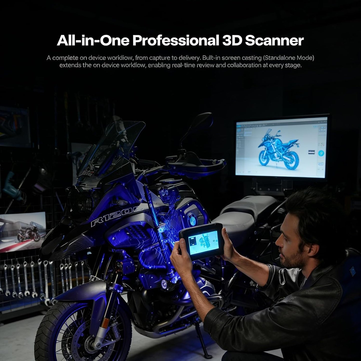 Creality Sermoon P1 3D Scanner, Handheld Wireless  Infrared Blue Laser