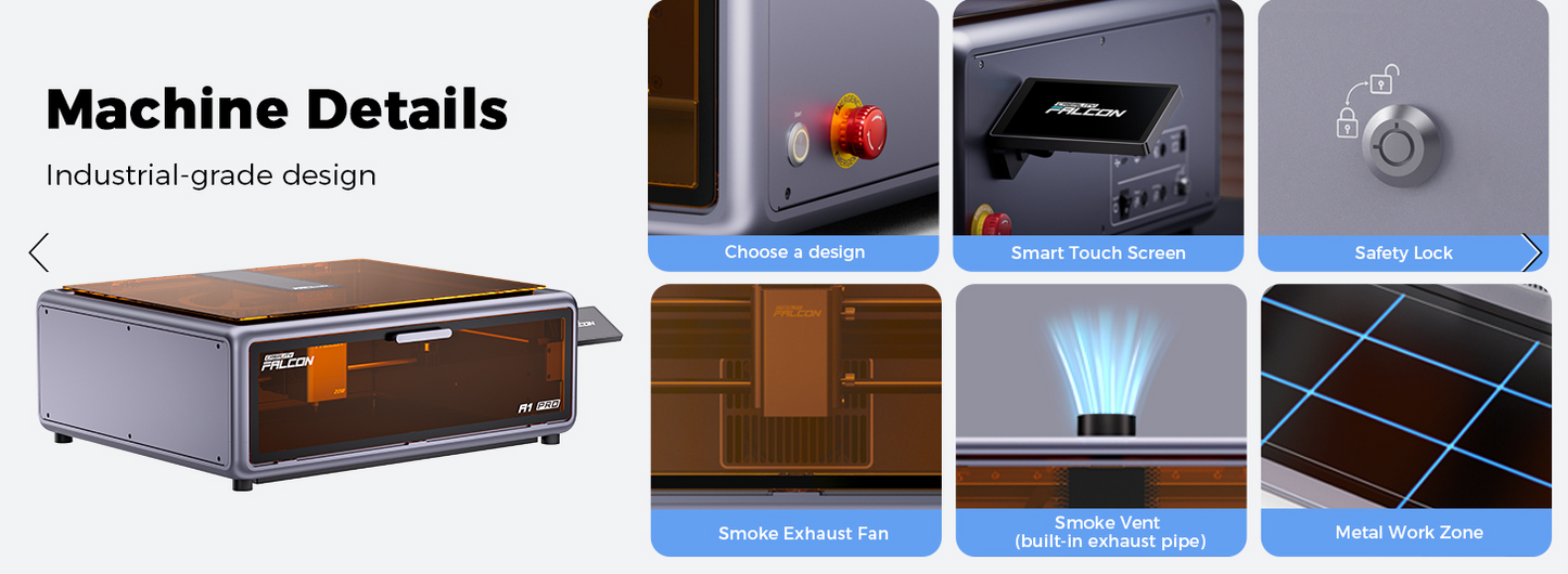 Creality Falcon A1 Pro 20W, Enclosed Engraver with Air Assist, HD Smart Camera for Auto Focus, APP Control, Convenient Touch Screen, Class 1 Safety Engraving Machine for Wood and Metal, Acrylic