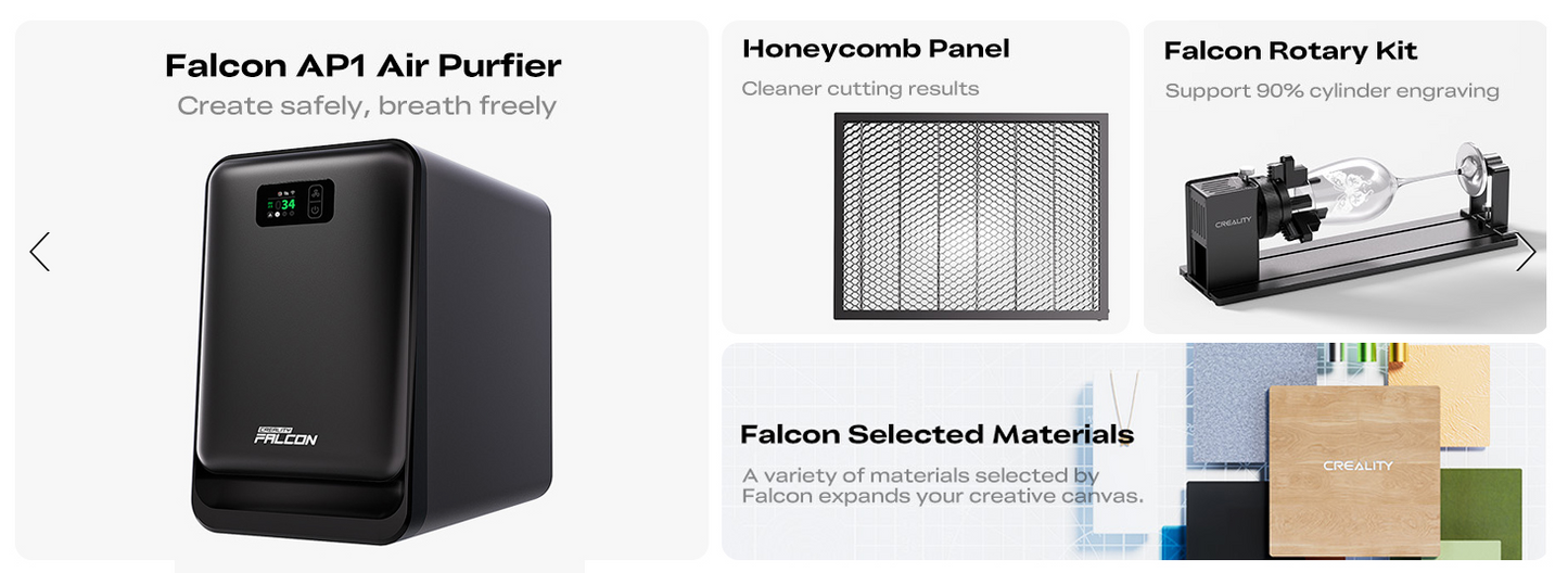 Creality Falcon A1 Pro 20W, Enclosed Engraver with Air Assist, HD Smart Camera for Auto Focus, APP Control, Convenient Touch Screen, Class 1 Safety Engraving Machine for Wood and Metal, Acrylic