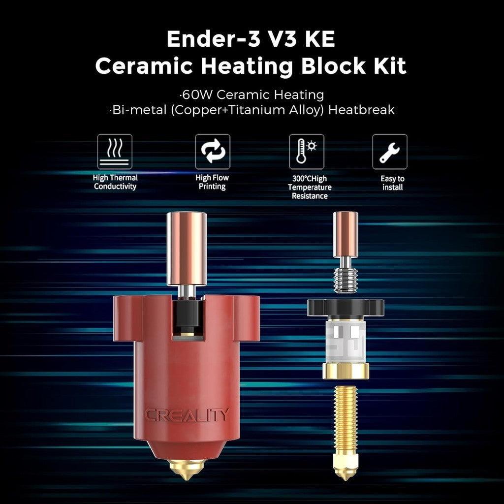 Creality Ender 3 V3 KE Hotend Kit,Original Ceramic Heating BlockKit 300°C60WFast Heating High Thermal Conductivity Ceramics - Creality Store