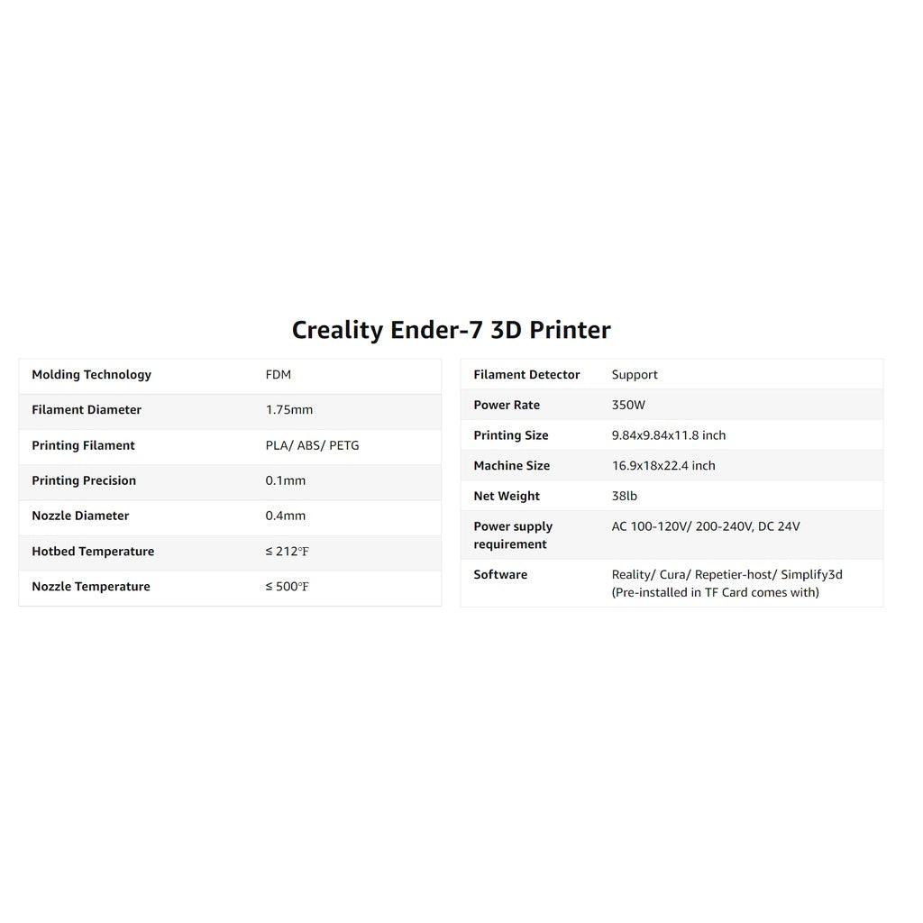 Creality Ender 7 3D Printer, Large Print 250x250x300mm - Creality Store