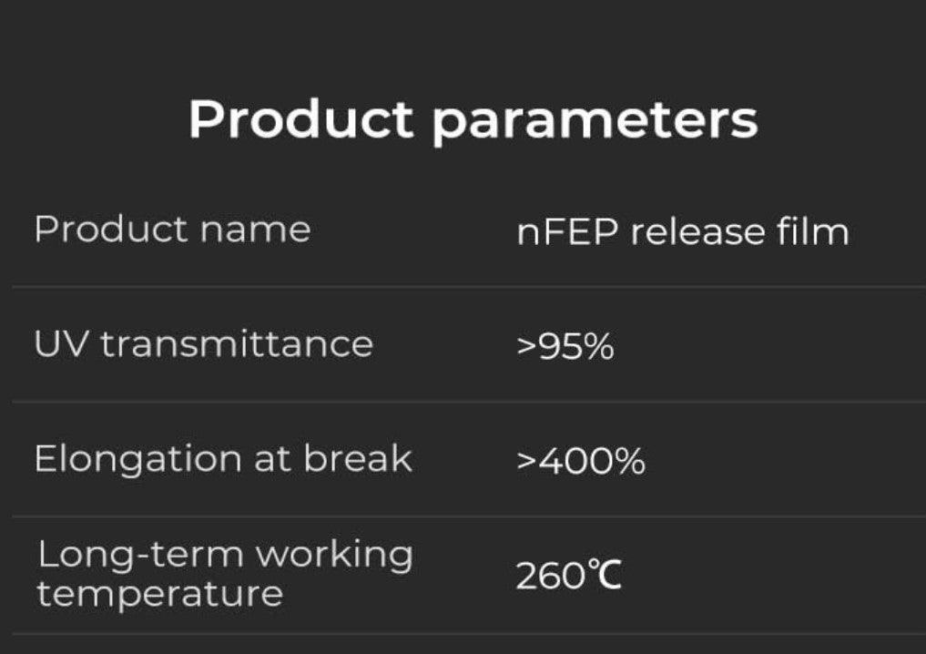Creality nFEP Release Film 220×180×0.15mm Compatible with HALOT ONE PLUS/HALOT ONE PRO/HALOT ONE/LD-002H - Creality Store