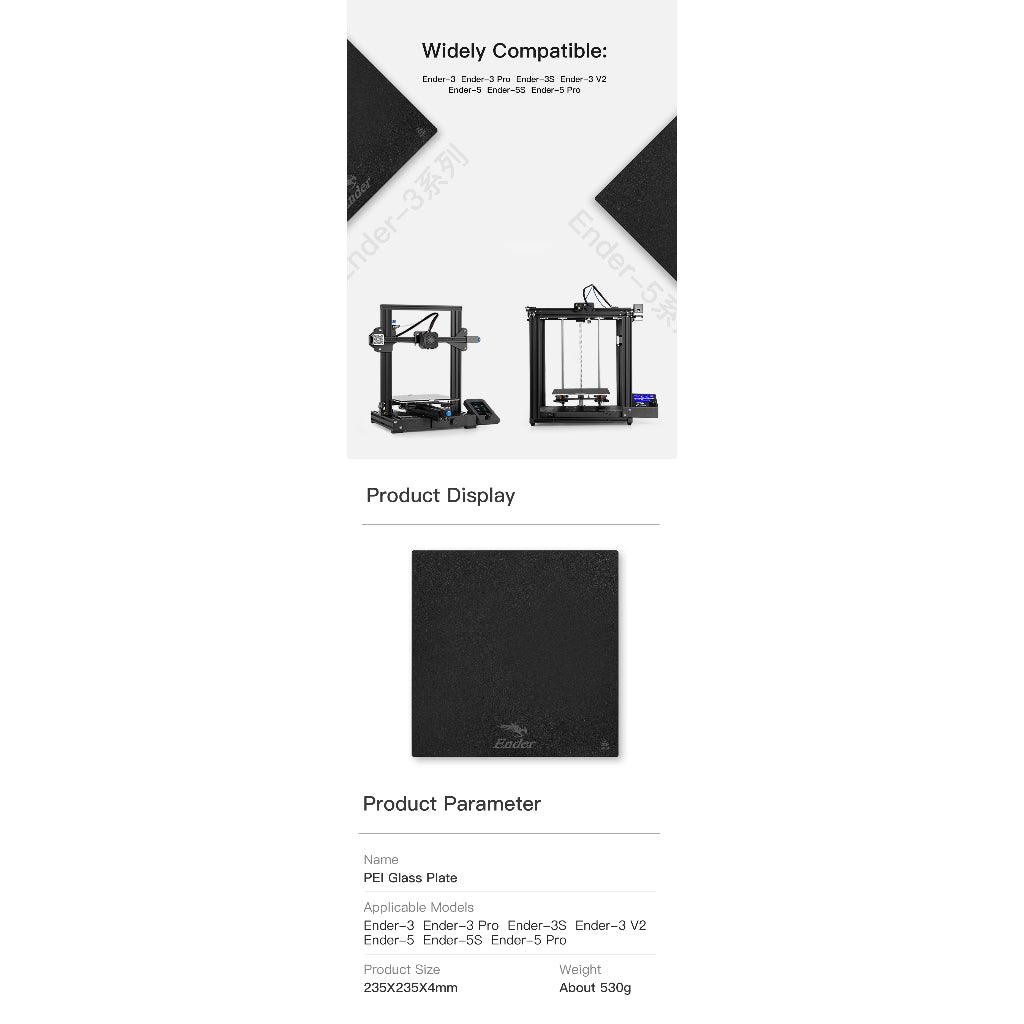 Creality PEI Glass Plate Bed 235*235*4mm - Creality Store