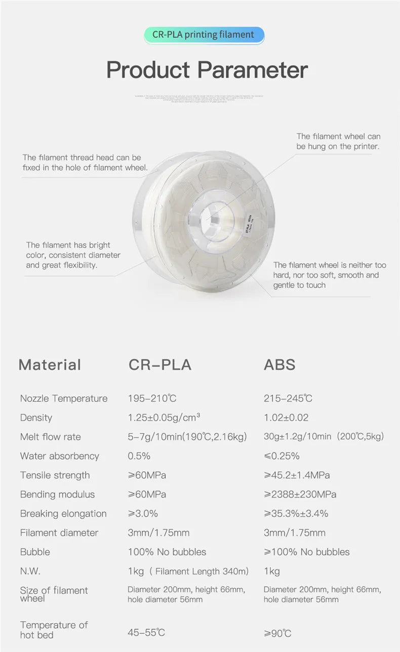 Creality PLA 3D Printing Filament 1.0Kg 1.75mm - Creality Store