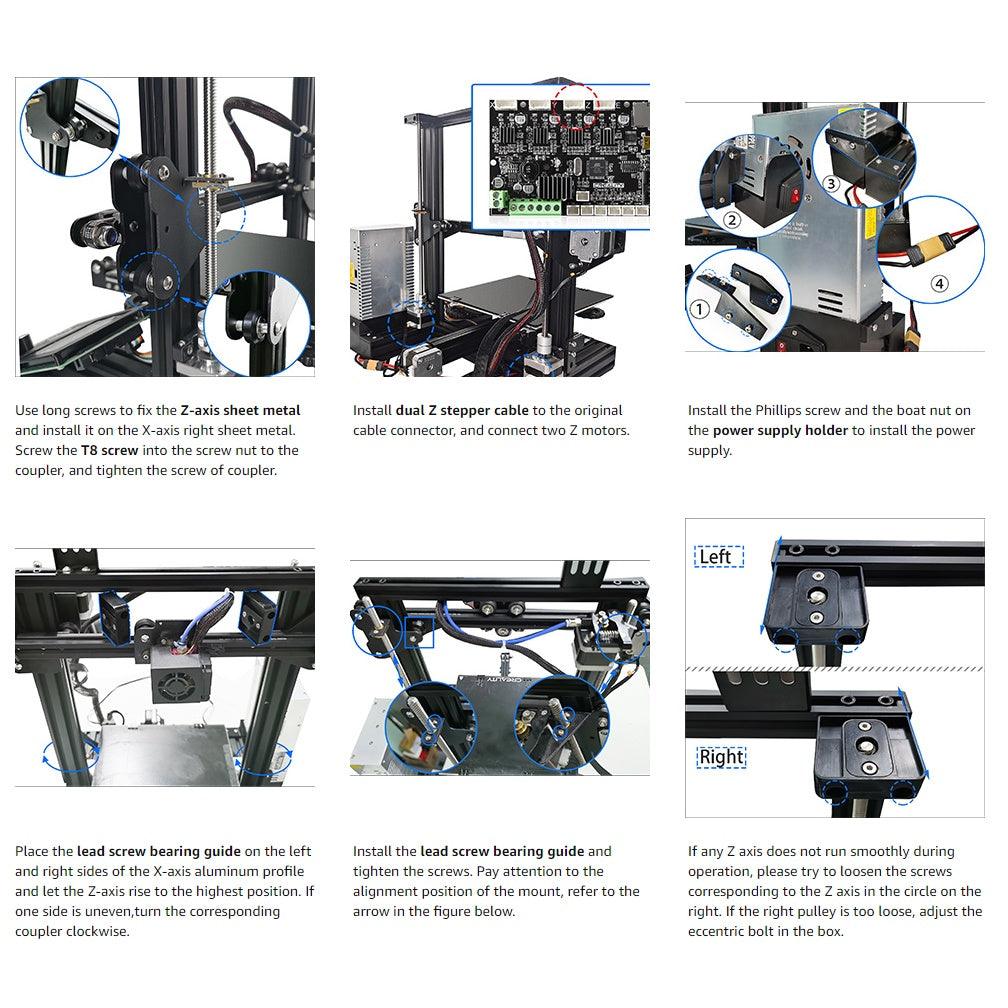 Ender 3 Accessories Dual Z Axis Kit Lead Screw Dual Z Stepper Motor Upgrade Kit for Creality Ender-3/Ender-3 Pro/Ender-3 V2/Ender-3 Neo/Ender-3 V2 Neo - Creality Store