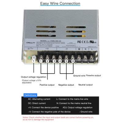 MEAN WELL LRS-350-24 Switching Power Supply 350W 24V 14.6A Meanwell Enclosed Metal Case suitable for Creality Ender 3 V2 - Creality Store