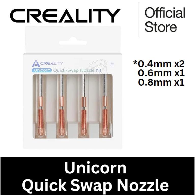 Official Creality K1C, V3 Nozzles 0.4mm, 0.6mm, 0.8mm 4PCS, Unicorn Quick-Swap 3D Printer Nozzle Kit - Creality Store