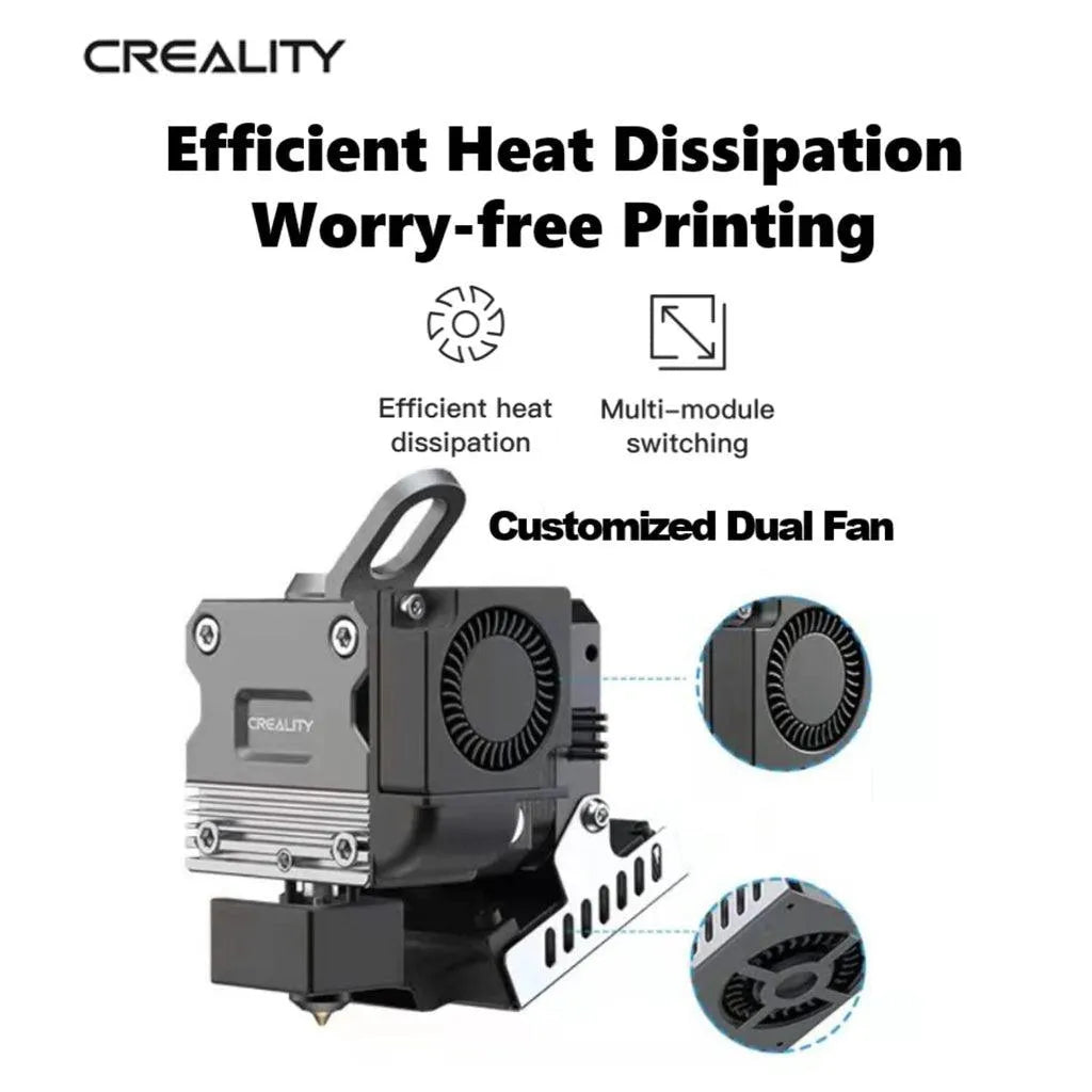 Creality Direct Drive Extruder Kit with dual fan, ideal 3D printer spare part for efficient heat dissipation in Singapore.