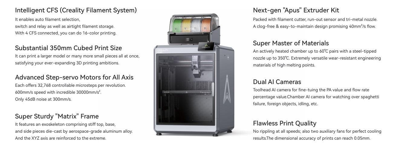 (Pre-order) Creality K2 Plus Combo 3D Printer Large Print 350x350x350mm - Creality Store