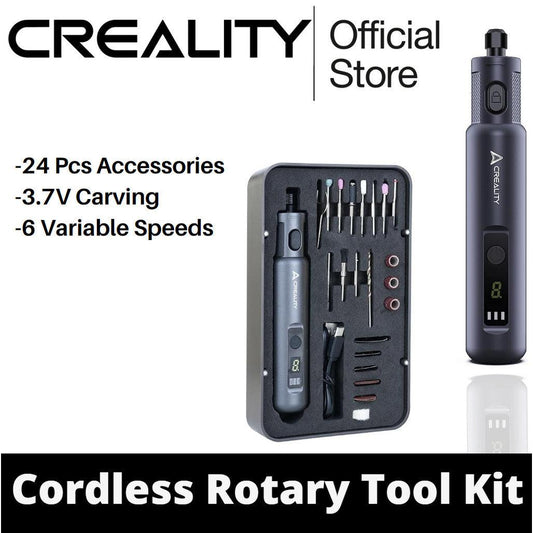 Creality Cordless Rotary Tool Kit, Multi-functional, 6 Variable Speeds, 24Pcs Accessories, 3.7V Carving Tools