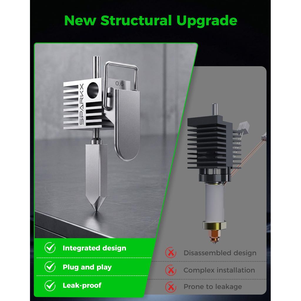 Creality SPARKX i7 Hotend with 0.4mm Nozzle, All Metal Integrated Extruder Hot End, 300℃ High Temperature Resistance