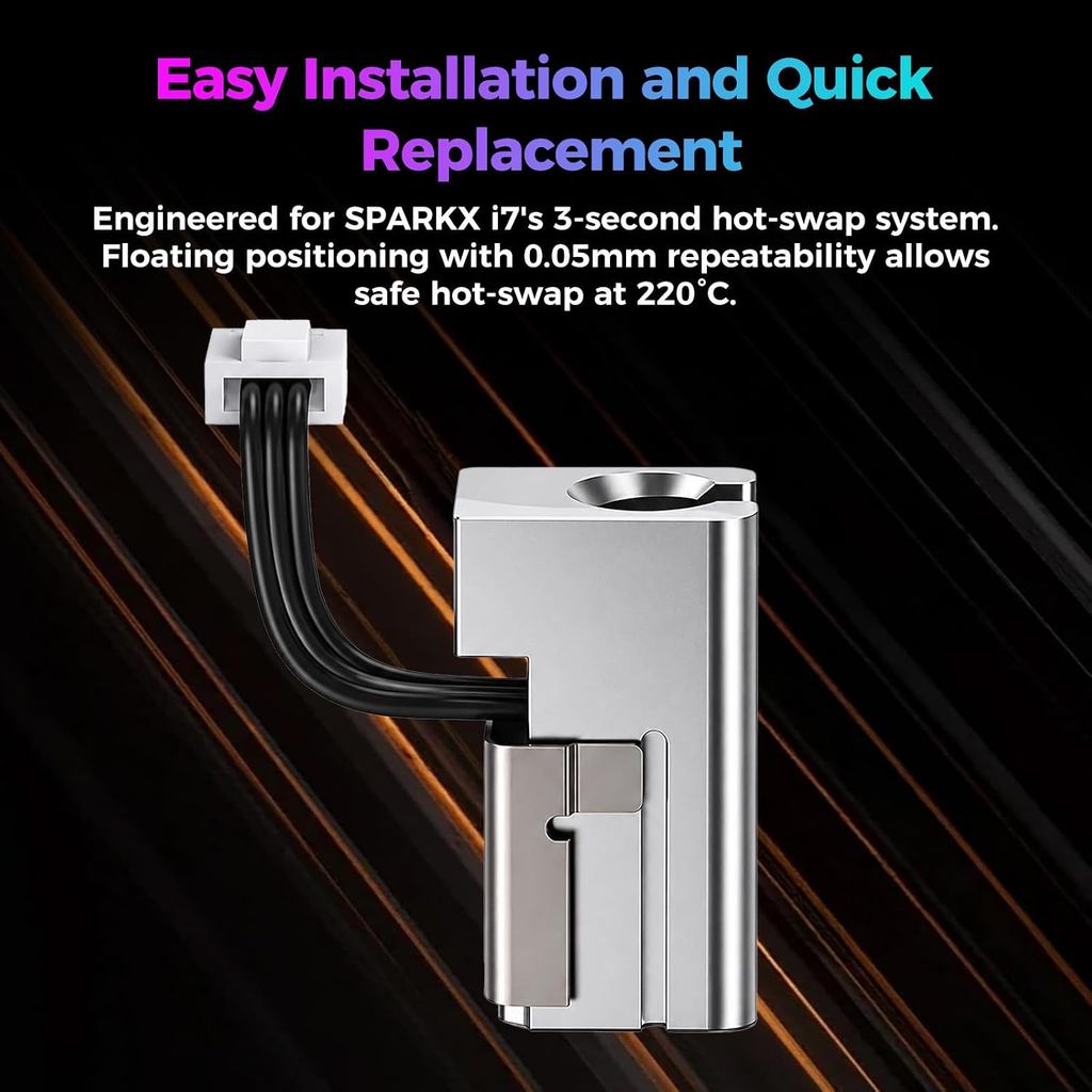 Creality Official SPARKX i7 Hotend Heating Assembly, Original 50W High-Power Heater for 300°C High-Temperature Printing