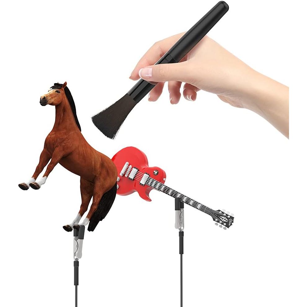 Model Painting Stand Base and 10pc Alligator Clip Sticks Set (with Durable Rubber Tips) Modeling Tools