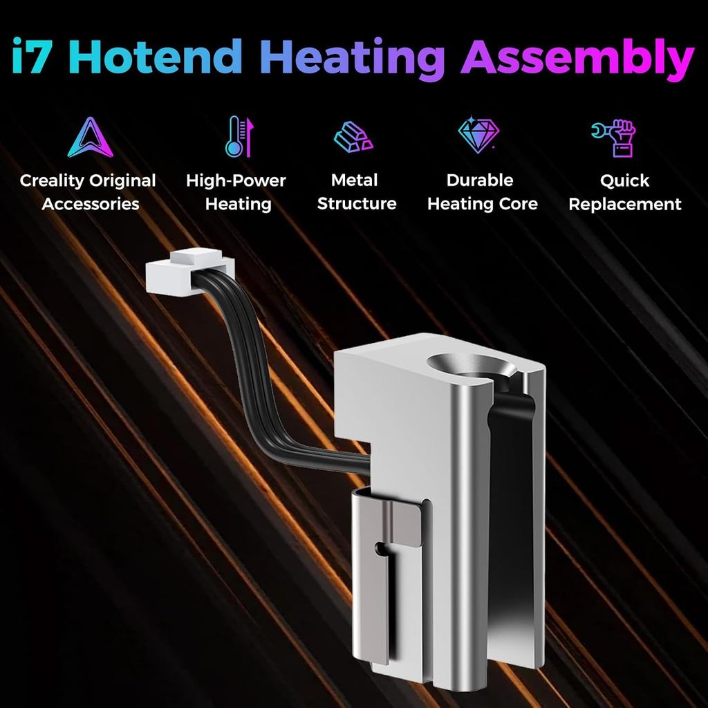Creality Official SPARKX i7 Hotend Heating Assembly, Original 50W High-Power Heater for 300°C High-Temperature Printing