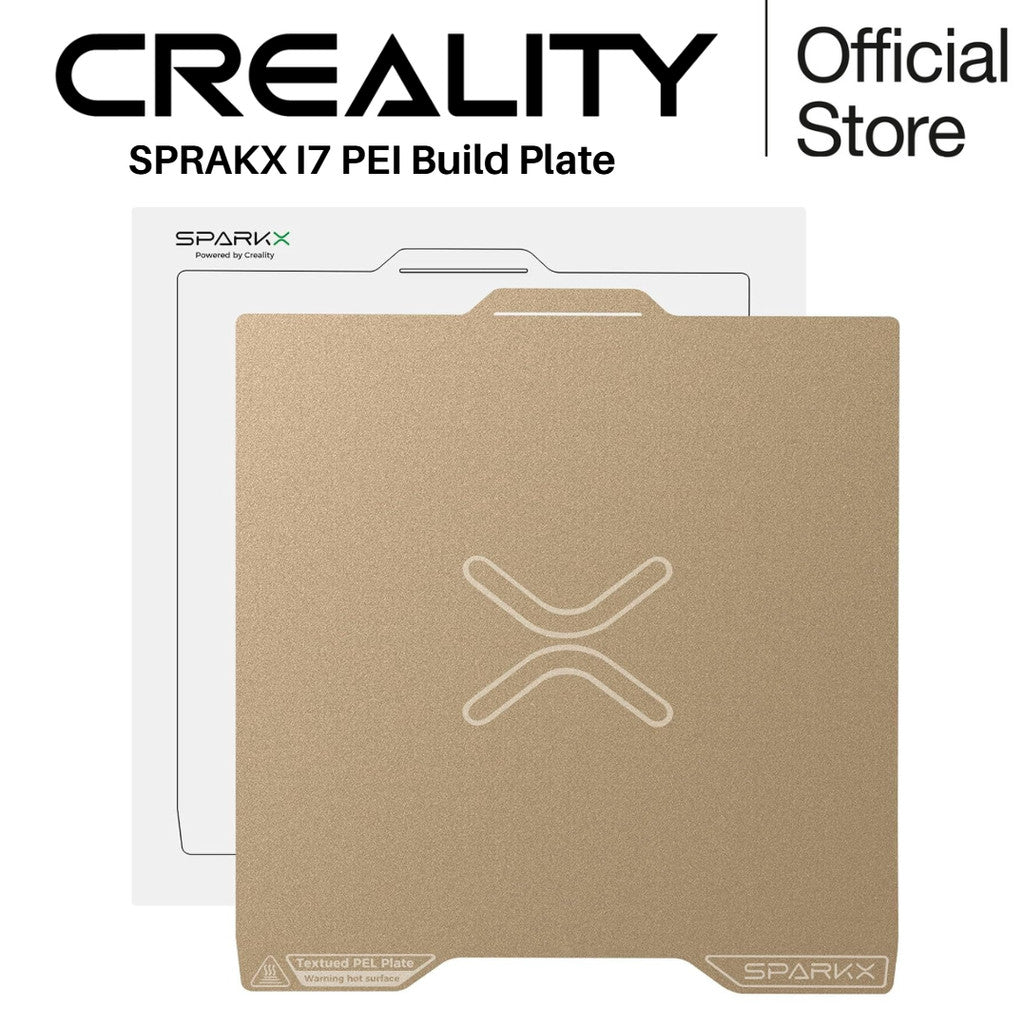 Creality SPARKX i7 PEI Build Plate, Dual-Sided Textured Golden PEI Platform, 300x265mm Flexible Spring Steel Sheet