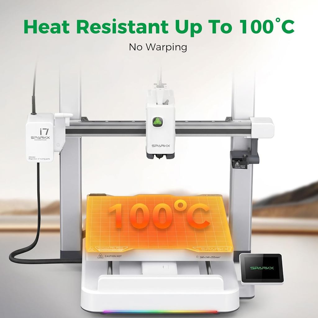 Creality SPARKX i7 PEI Build Plate, Dual-Sided Textured Golden PEI Platform, 300x265mm Flexible Spring Steel Sheet