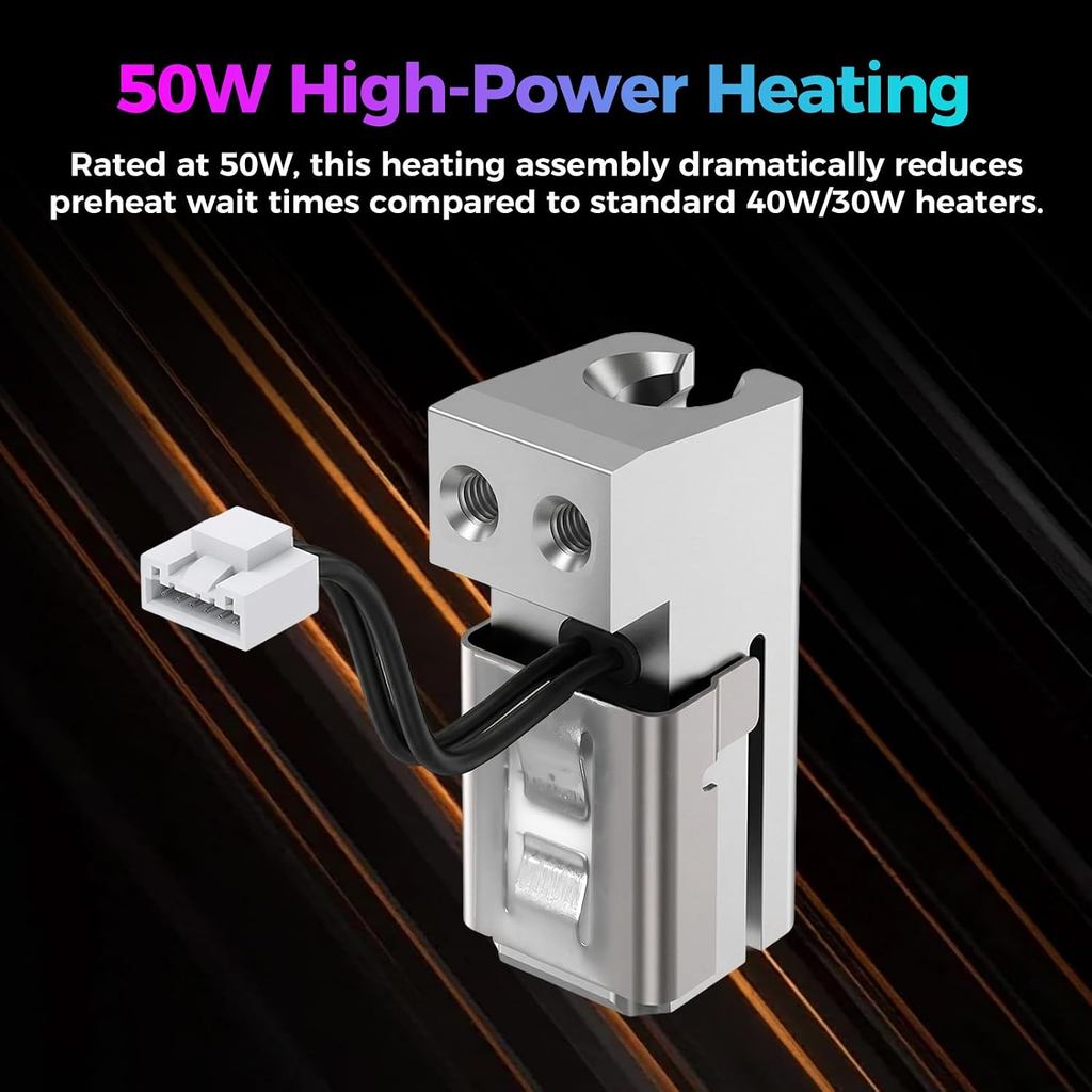 Creality Official SPARKX i7 Hotend Heating Assembly, Original 50W High-Power Heater for 300°C High-Temperature Printing